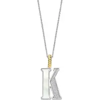 Ti sento Dames Hanger - 925 zilver - Letter K - Parelmoer - 6840MW_K