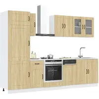vidaXL 8-delige Keukenkastenset Kalmar bewerkt hout sonoma eikenkleur