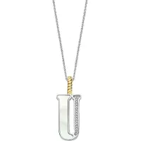 Ti sento Dames Hanger - 925 zilver - Letter U - Parelmoer - 6840MW_U