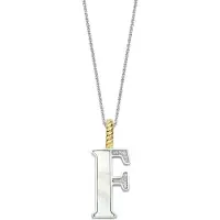 Ti sento Dames Hanger - 925 zilver - Letter F - Parelmoer - 6840MW_F
