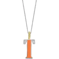 Ti sento Dames Hanger - 925 zilver - Letter T - Oranje - 6840OR_T