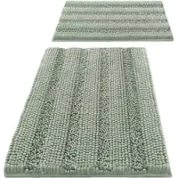 LONGZIMING -Badmatten – Zachte Badmatset – Set van 2 – Antislip Onderkant – Sneldrogend – Comfortabele Dikte – Geschikt voor Badkamer en Toilet