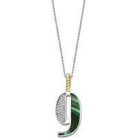 Ti sento Dames Hanger - 925 zilver - Cijfer 9 - Malachiet - 6841MA_9