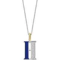 Ti sento Dames Hanger - 925 zilver - Letter H - Blauw - 6840LB_H