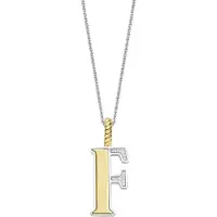 Ti sento Dames Hanger - 925 zilver - Letter F - Zirkonia met geel verguld - 6840ZY_F