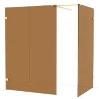 Maxaro Diamond Inloopdouche | 140x120 cm Lichtgoud Bronsglas 2 vaste wanden