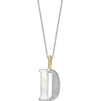 Ti sento Dames Hanger - 925 zilver - Letter D - Parelmoer - 6840MW_D
