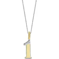 Ti sento Dames Hanger - 925 zilver - Cijfer 1 - Zirkonia met geel verguld - 6841ZY_1