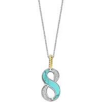 Ti sento Dames Hanger - 925 zilver - Cijfer 8 - Turquoise - 6841TQ_8