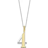 Ti sento Dames Hanger - 925 zilver - Cijfer 4 - Zirkonia met geel verguld - 6841ZY_4