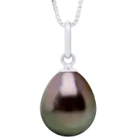 ATELIERS SAINT GERMAIN Hanger Gearticuleerde Draad Wit Goud 375 en Echte Tehuis Tahiti Parel Peer 9-10 mm