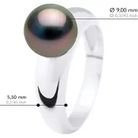 ATELIERS SAINT GERMAIN Ring Groot - Echte Gecultiveerde Tahiti Parels Rond 9-10 mm