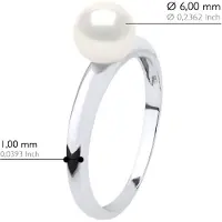 ATELIERS SAINT GERMAIN Ring - Wit Goud - Echte Cultuurzoetwaterparel Rond 6-7 mm