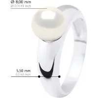 ATELIERS SAINT GERMAIN Ring - Wit Goud - Echte Cultiveerde Zoetwater Parel Ronden 8-9 mm