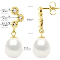 ATELIERS SAINT GERMAIN Oorbellen Prestige - Diamanten 0,12 Ct - Kwaliteit HSI - Geel Goud