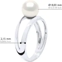 ATELIERS SAINT GERMAIN Ring - Wit Goud 375 - Echte Cultiveerde Zoetwaterparel Rond 8-9 mm