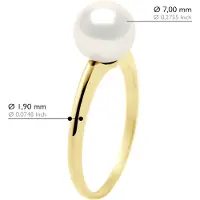 ATELIERS SAINT GERMAIN Ring - Wit Goud - Echte GeCultiveerde Zoetwaterparel Rond 7-8 mm