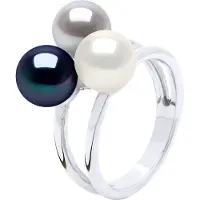 ATELIERS SAINT GERMAIN Ring Trilogie Bulk - 3 Echte Cultured Zoetwater Parel Ronde 7-8 mm