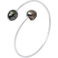 ATELIERS SAINT GERMAIN Armband Prestige Jij & Ik - Zilver 925 - 2 Echte Gecultiveerde Tahiti Parels Omringd 10-11 mm
