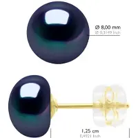 ATELIERS SAINT GERMAIN Oorbellen Geel Goud - Echte Gecultiveerde Zoetwaterparels Knop 8-9 mm