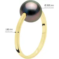 ATELIERS SAINT GERMAIN Ring - Geel Goud - Echte Gecultiveerde Tahiti Parels Rond 8-9 mm