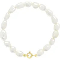 ATELIERS SAINT GERMAIN Armband Goud - Rij van Echte Zoetwaterparels Barok 6-7 mm