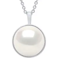 ATELIERS SAINT GERMAIN Halsketting met Beaded Pendant Geel Gouden Omgeving Strak - Echte Gecultiveerde Zoetwaterparel Knop 10-11 mm