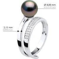 ATELIERS SAINT GERMAIN Ring Sieraden - Echte Gecultiveerde Tahiti Parel Rond 8-9 mm