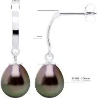 ATELIERS SAINT GERMAIN Oorbellen Prestige Gearticuleerd in Wit Goud 375 en Echte Geënte Tahiti Parels Peervorm 8-9 mm