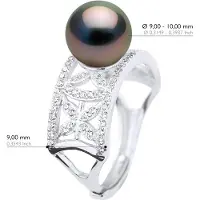 ATELIERS SAINT GERMAIN Ring Sieraden - Echte Cultured Tahiti Parel Rond 9-10 mm