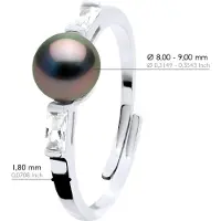 ATELIERS SAINT GERMAIN Ring Sieraden - Echte Gecultiveerde Tahiti Parels Rond 8-9 mm
