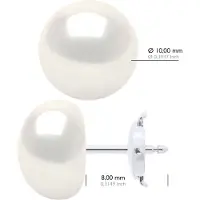 ATELIERS SAINT GERMAIN Oorbellen van Geel Goud 375 en Echte Gevoerde Zoetwaterparels Knop 10-11 mm