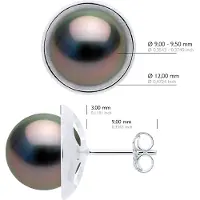 ATELIERS SAINT GERMAIN Oorbellen - Surroundings Sleek - Prestige - Wit Goud 375 - Echte Cultuur Tahiti Parel Rond 9-10 mm