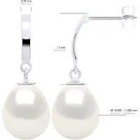 ATELIERS SAINT GERMAIN Oorbellen in Wit Goud 375 en Echte Gecultiveerde Zoetwaterparels Parel 10-11 mm