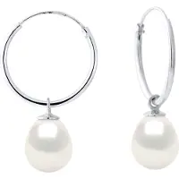 ATELIERS SAINT GERMAIN Oorbellen van Zilver 925 Rhodium verguld met Echte Zoetwaterparels Pear 8-9 mm