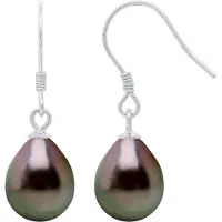 ATELIERS SAINT GERMAIN Oorbellen van Zilver 925 en Echte Cultuur Tahiti Parels Parel 9-10 mm