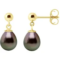 ATELIERS SAINT GERMAIN Oorbellen Echte Cultiveerde Tahiti Parel Pear 8-9 mm