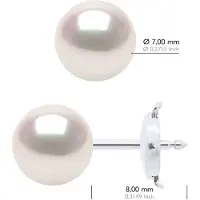 ATELIERS SAINT GERMAIN Oorbellen in Wit Goud 750 en Echte GeCultiveerde Parel Akoya Japanse Gecertificeerde Rond 7-8 mm