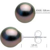 ATELIERS SAINT GERMAIN Oorbellen van Zilver 925 en Echte GeCultiveerde Tahiti Parels Ovaal 8-9 mm