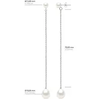 ATELIERS SAINT GERMAIN Twee Oorbellen Wit Goud - Echte Cultiveerde Zoetwaterperlen Knop 5-6 mm + Parel 8-9 mm