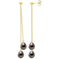 ATELIERS SAINT GERMAIN Hangers - Echte Gekweekte Tahitiaanse Parel Oorbellen 7-8 mm