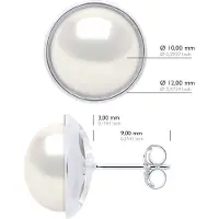 ATELIERS SAINT GERMAIN Oorbellen - Surroundings Sleek - Prestige - Wit Goud - Echte Gekweekte Zoetwaterparels Knop 10-11 mm