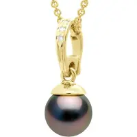 ATELIERS SAINT GERMAIN Kettinghanger Openbaar Geel Goud met Echte Cultuur Tahiti Parel Rond 10-11 mm