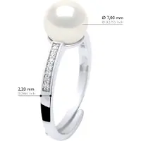 ATELIERS SAINT GERMAIN Ring Sieraden - Echte GeCultiveerde Zoetwater Parel Rond 7-8 mm