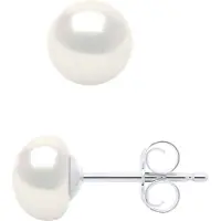 ATELIERS SAINT GERMAIN Oorbellen Zilver 925 Echte Gekweekte Zoetwater Parelknoppen 6-7 mm