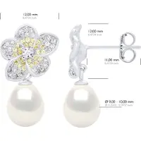 ATELIERS SAINT GERMAIN Oorbellen - Sieraden Zilver - Echte Cultuur Zoetwaterparels Pare 9-10 mm