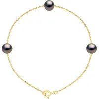ATELIERS SAINT GERMAIN Armband TRIO - 3 Echte Gecultiveerde Tahiti Parels DOOR Ronde 7-8 mm