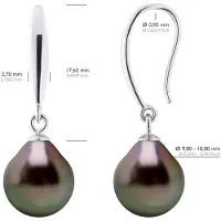 ATELIERS SAINT GERMAIN Oorbellen van 925 Zilver en Echte Gecultiveerde Tahiti-Parels 9-10 mm