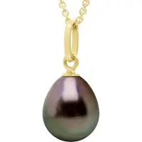 ATELIERS SAINT GERMAIN Pendule Articuleerbare Draad Geelgoud 750 en Echte Gecultiveerde Tahitiaanse Parel Piraat 8-9 mm