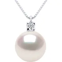 ATELIERS SAINT GERMAIN Halsketting Sieraden Diamanten 0,03 Cts - Echte Gecultiveerde Parel Akoya Japanse Gecertificeerd Rond 8-9 mm